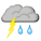 Kraftig regn og torden
